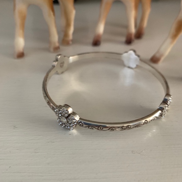 Brighton Le Vie silver bangle bracelet floral - Picture 2 of 8
